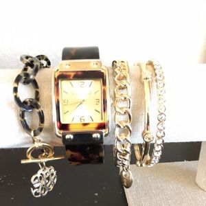 R.J. Graziano - Clip tortoiseshe Watch & bracelets